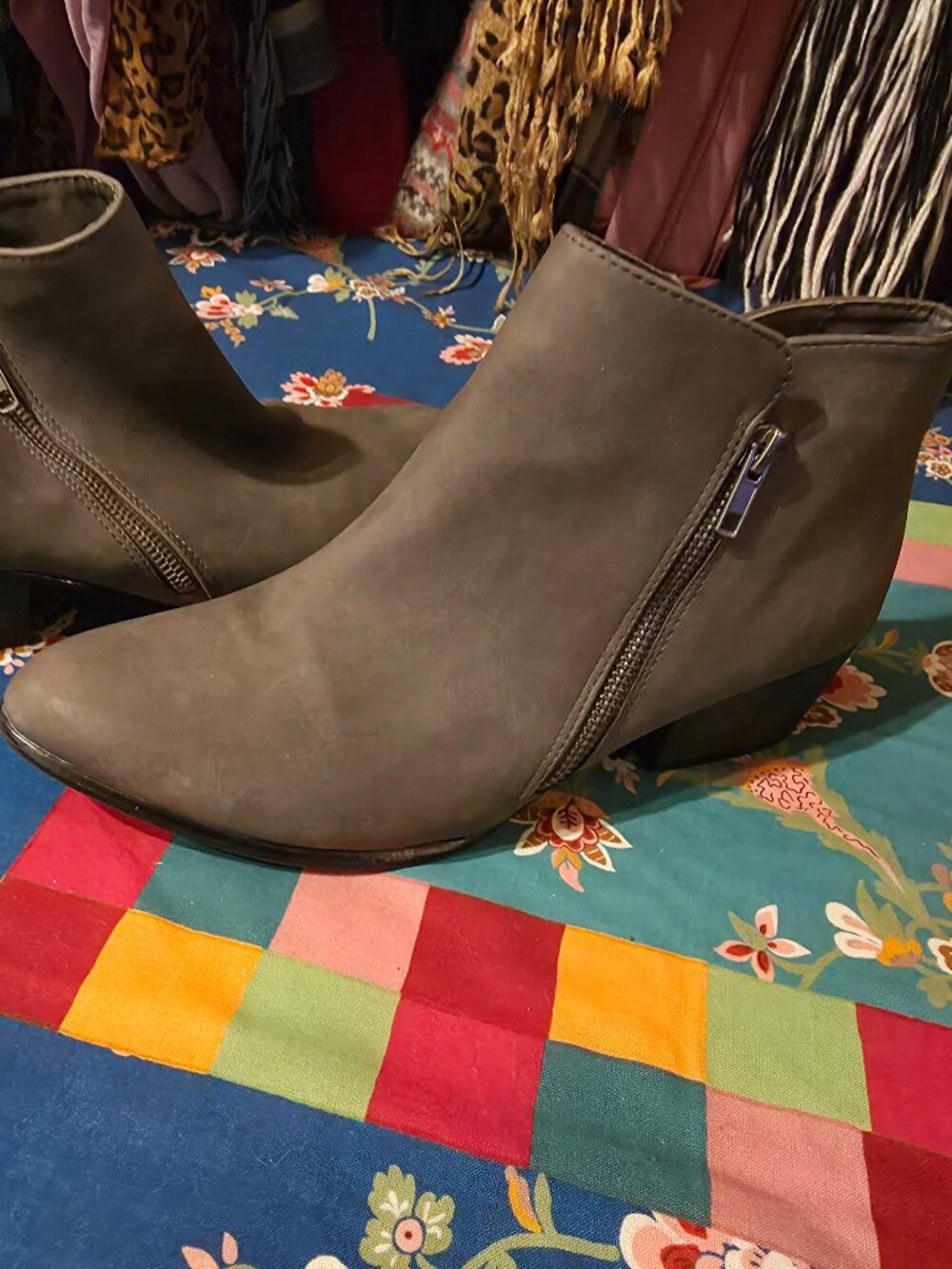 Gray Ankle Boots